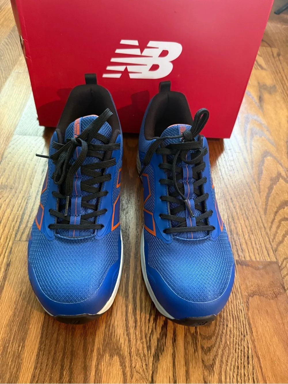 New Balance Men's Blue and orange steel toe sneakers
